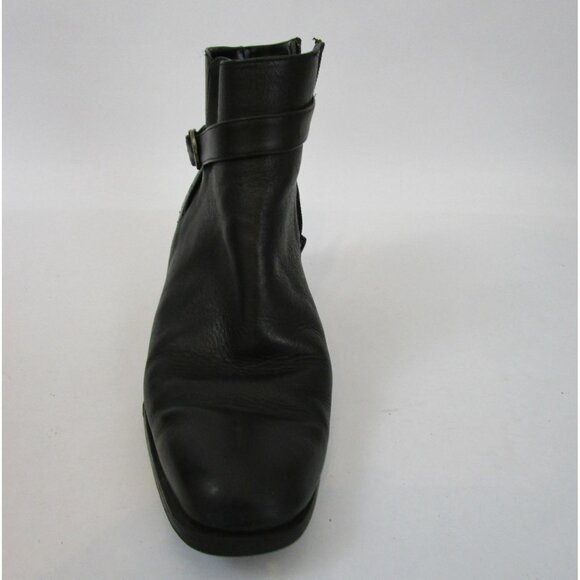 Jasmin Sport Black Leather Ankle Boots Womens Strapeze 8M Block Heel Zipper - Picture 11 of 11